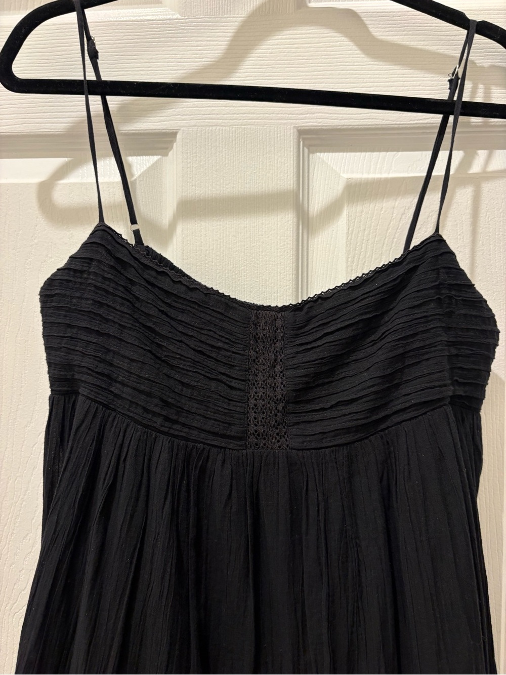 Zara NWT Black Cotton Tiered Mini Dress Size L Boho Adjustable Straps - Picture 5 of 9